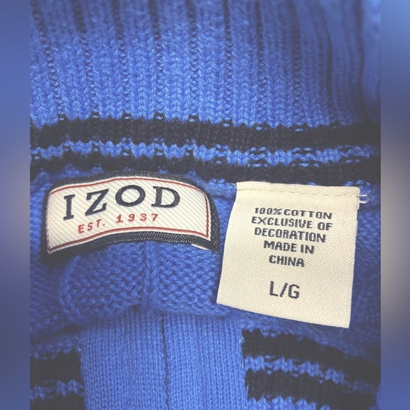 Izod Men’s Pullover Cable Cardigan Sweater, Large, Blue Revival, NWT - Picture 4 of 5